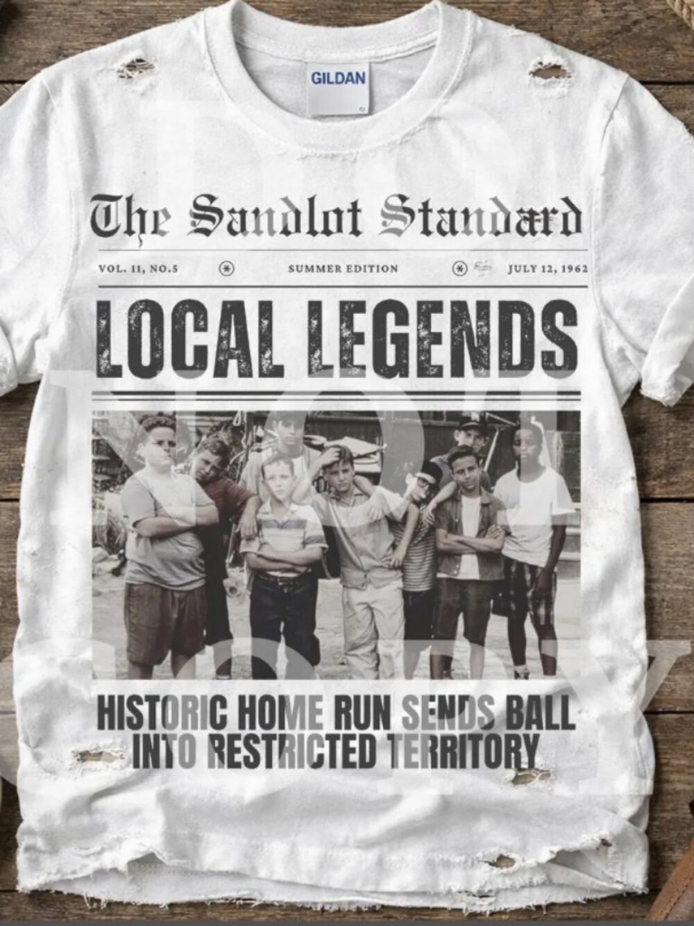 Local Legends Sandlot White Comfort Colors Tshirt Small-XL